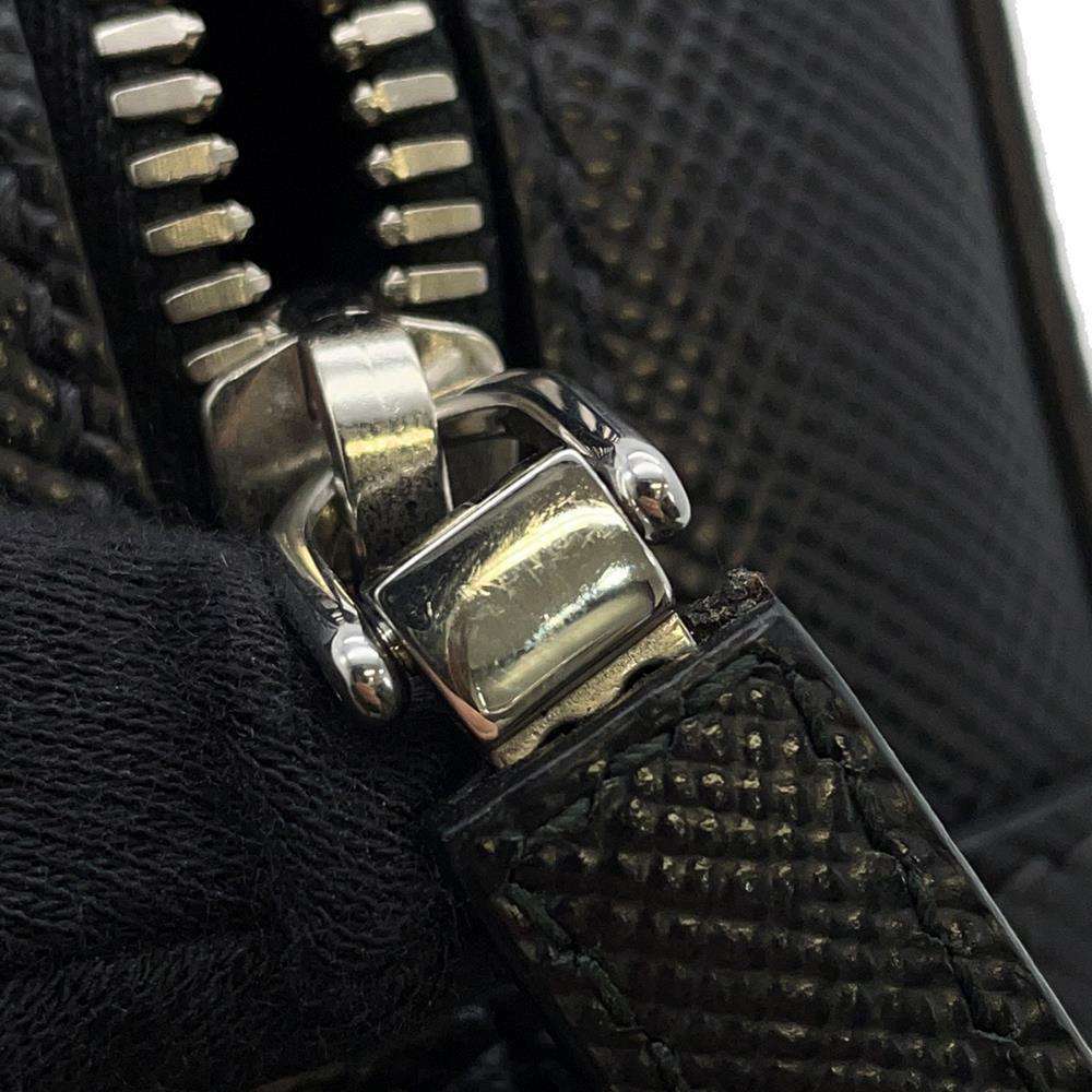 Prada Shoulder Bag Logo Saffiano Crossbody Black - Picture 10 of 12